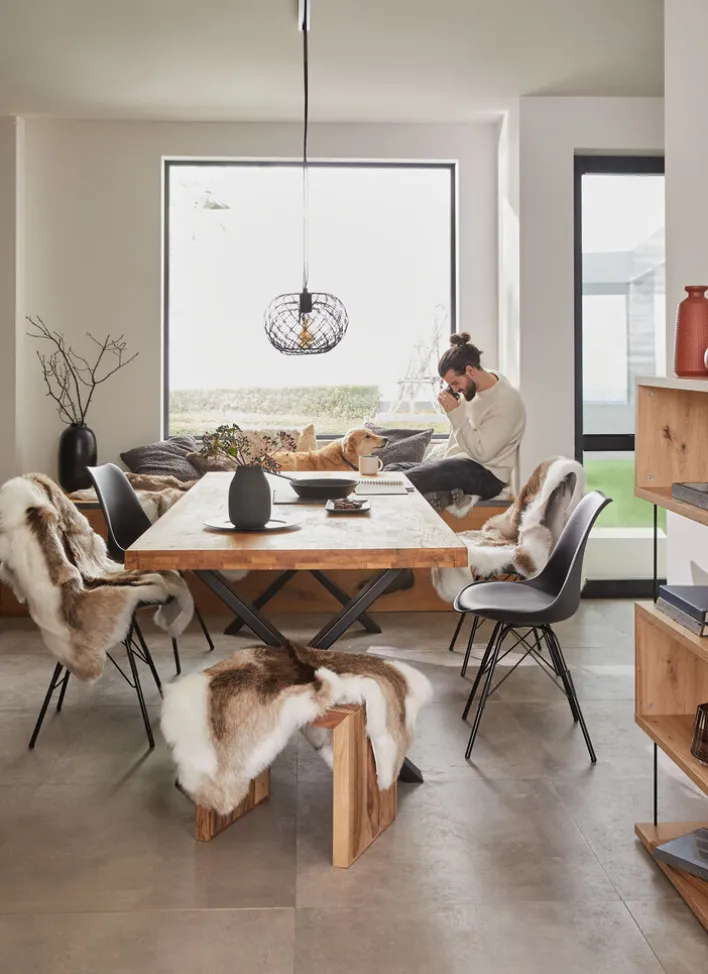 Esstisch SIGA X-I 200 x 100 cm schwarz /Eiche geölt