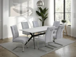 Esstisch STEVEN 90 x 180 x 76 cm Grau