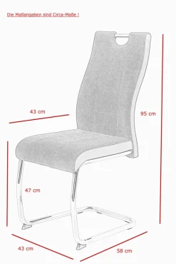 Esszimmerstuhl ALINA 2er Set anthrazit