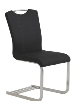 Esszimmerstuhl AMATI ST M5 MF Edelstahl /Lederlook schwarz