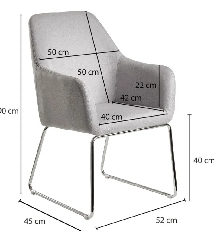 Esszimmerstuhl grau/ silberfarbig
