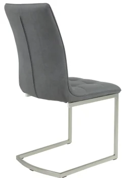 Esszimmerstuhl HURLEY Lederlook grau