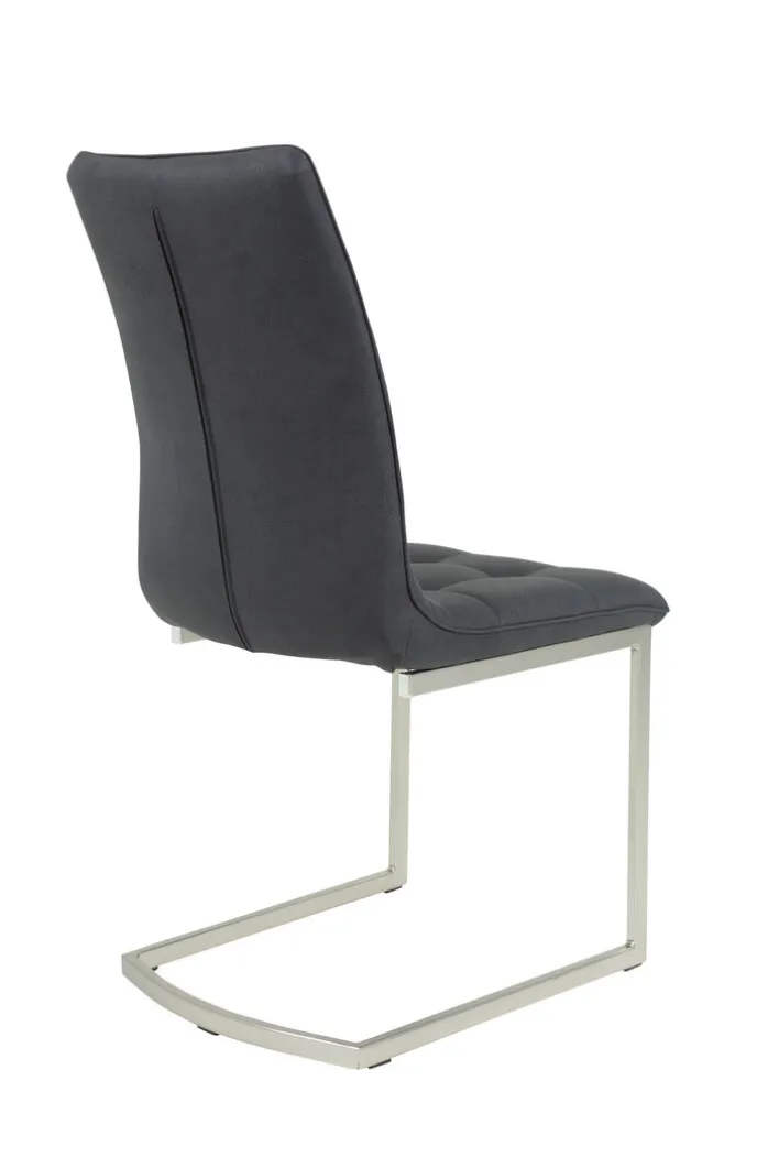 Esszimmerstuhl HURLEY Lederlook anthrazit