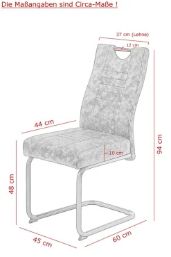 Esszimmerstuhl JUPITER 2er Set anthrazit