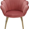 Esszimmerstuhl Samtstoff rosa/goldfarbig