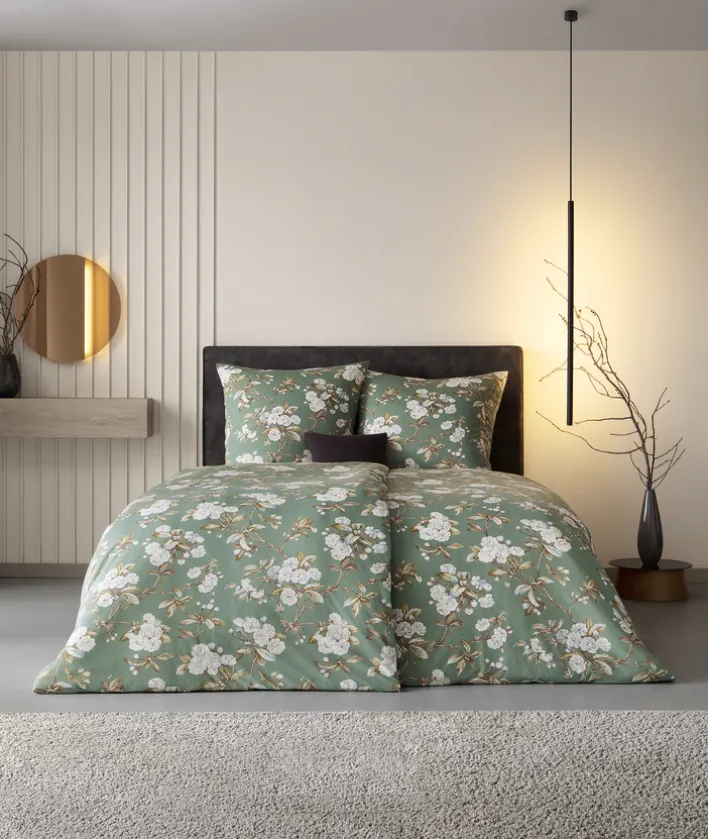 ESTELLA Mako-Satin Bettwäsche FRIDA 135 x 200 cm salbei