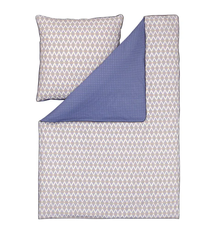 ESTELLA NATÜRLICH Baumwoll-Bettwäsche CASABLANCA 135 x 200 cm blau