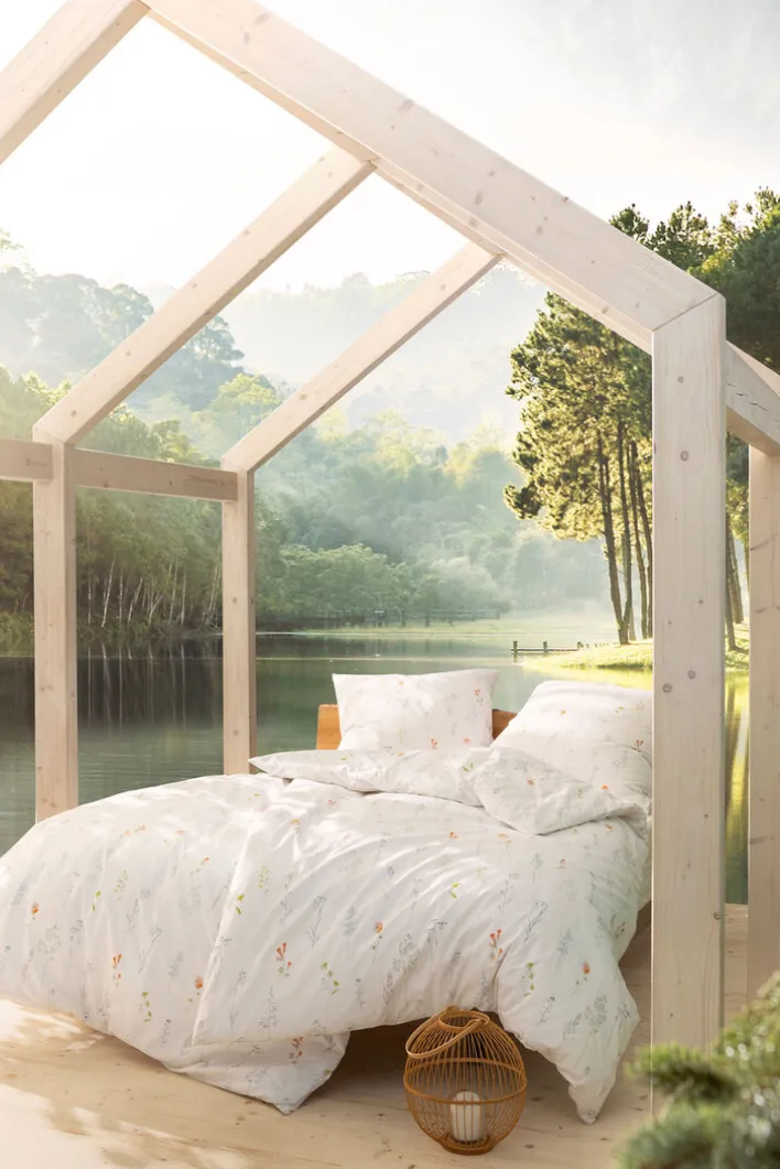 ESTELLA NATÜRLICH Baumwoll-Bettwäsche MARIBO 135 x 200 cm weiß