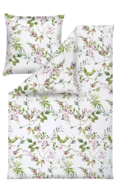ESTELLA NATÜRLICH Baumwoll-Bettwäsche SOFT COTTON 135 x 200 cm grün/mehrfarbig