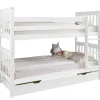 Etagenbett 140 x 200 cm mit Bettkasten weiß