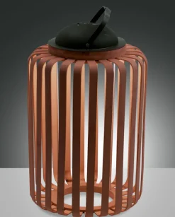 FABAS LUCE Akku LED Tischlampe CLAMP Walnuss