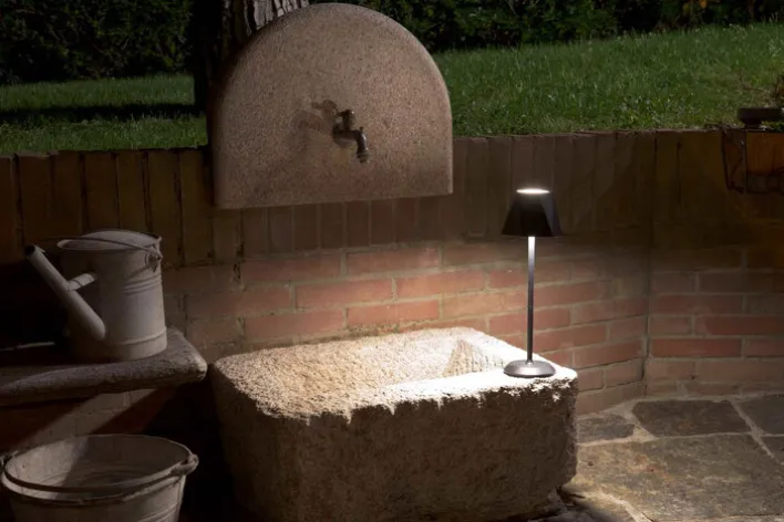 FABAS LUCE Akku LED Tischlampe KATY schwarz