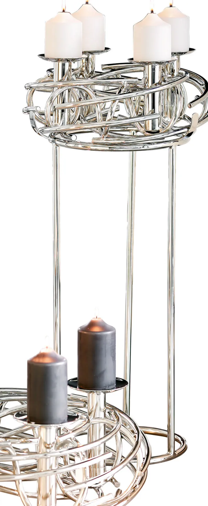 FINK Ständer CARA für Adventskranz 70 cm Metall vernickelt silberfarbig