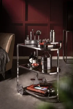 Fink Tablett NASSAU silberfarbig gehämmert