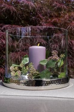 Fink Tablett NASSAU silberfarbig gehämmert