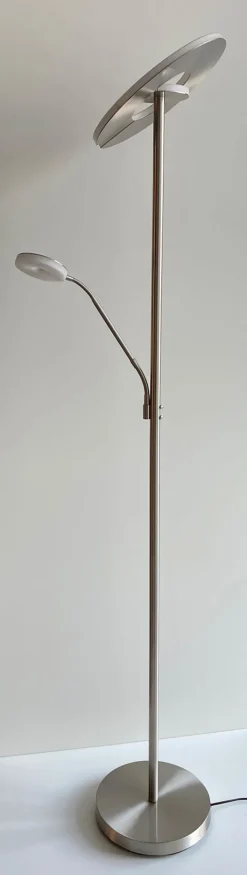 FISCHER & HONSEL LED Deckenfluter DENT 2-flg nickelfarbig