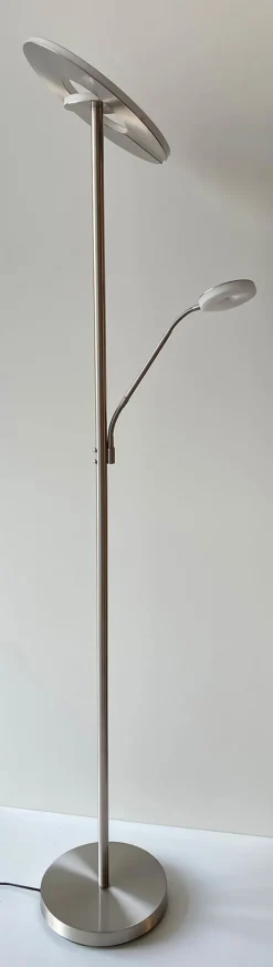 FISCHER & HONSEL LED Deckenfluter DENT 2-flg nickelfarbig