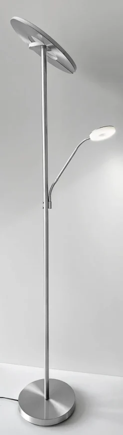 FISCHER & HONSEL LED Deckenfluter DENT 2-flg nickelfarbig