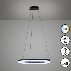 FISCHER & HONSEL LED Pendelleuchte SIRKO 60 cm sandschwarz