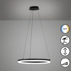 FISCHER & HONSEL LED Pendelleuchte SIRKO 60 cm sandschwarz