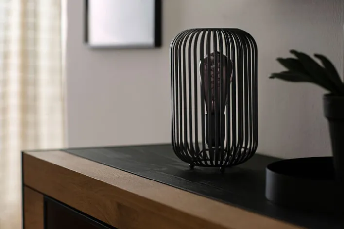 FISCHER & HONSEL Retrofit Tischlampe CAGE sandschwarz