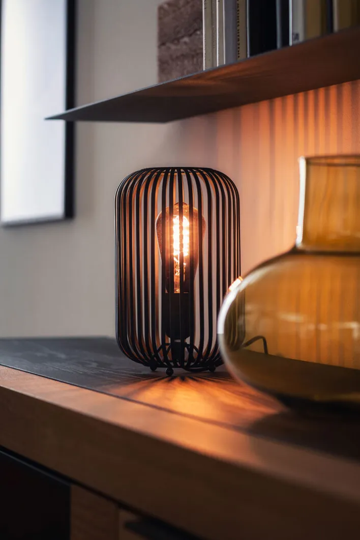 FISCHER & HONSEL Retrofit Tischlampe CAGE sandschwarz