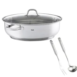 Fissler Edelstahlbräter mit Fleischgabel und Schöpflöffel