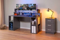 Gaming-Tisch LIAM 160 x 91 cm Anthrazit