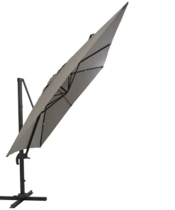 Garden FLAIR Ampelschirm NORMAN 2-teilig 300 x 300 cm hellgrau