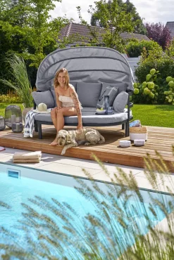 Garden FLAIR Daybed Sonneninsel DALLAS 4-tlg anthrazit /grau