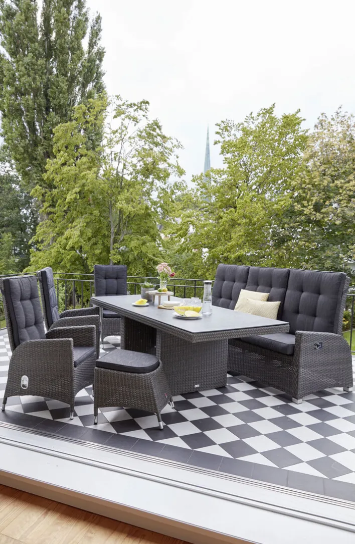 Garden FLAIR Fußhocker Outdoor LIANA graumix