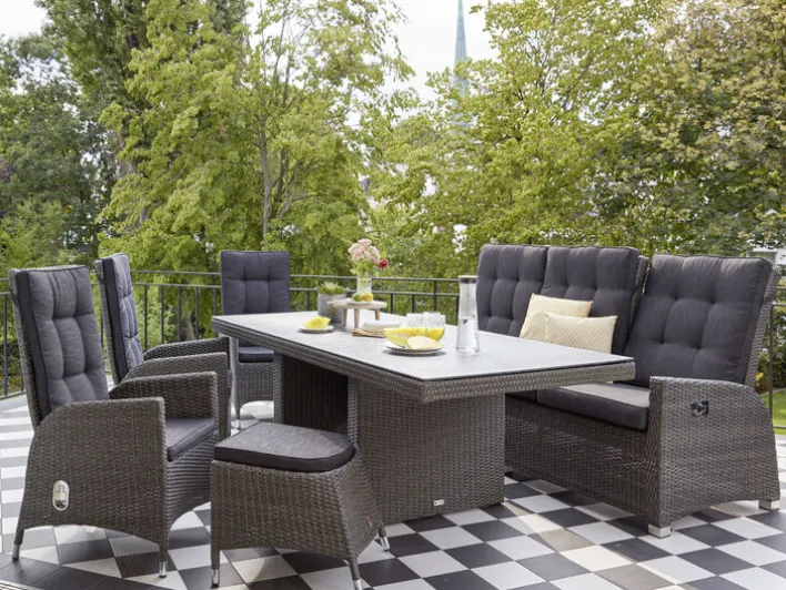 Garden FLAIR Fußhocker Outdoor LIANA graumix