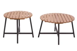 Garden FLAIR Garten-Beistelltisch SUSI 56 cm grau /Teakholz