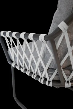 Garden FLAIR Gartenstuhl RIKA 2er Set anthrazit /Rope grau