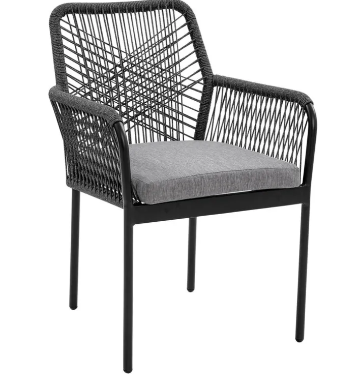 Garden FLAIR Gartenstuhl OLAF I schwarz /Rope anthrazit