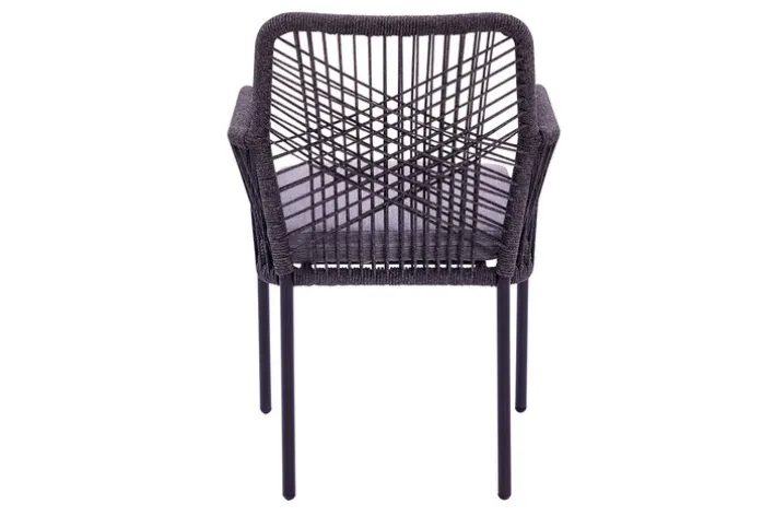 Garden FLAIR Gartenstuhl OLAF I schwarz /Rope anthrazit