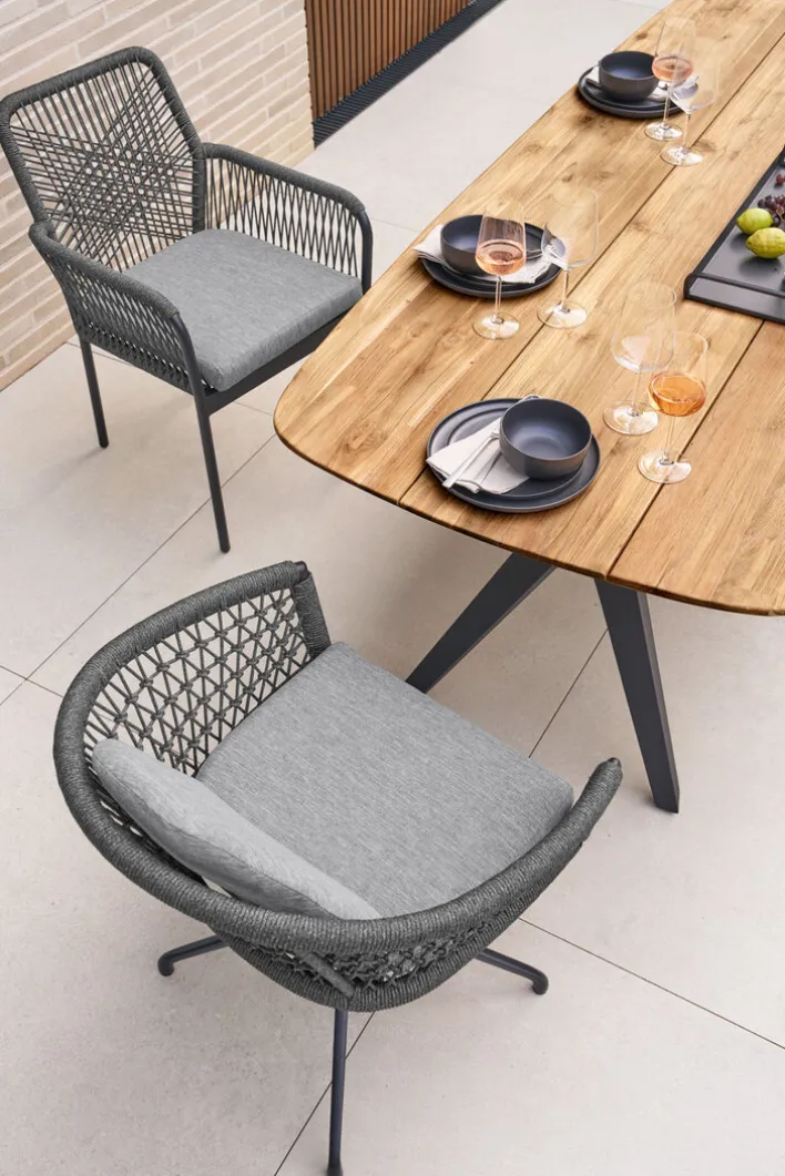 Garden FLAIR Gartenstuhl OLAF I schwarz /Rope anthrazit