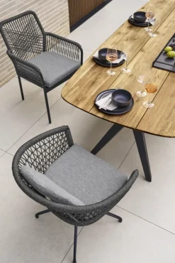 Garden FLAIR Gartenstuhl OLAF I schwarz /Rope anthrazit