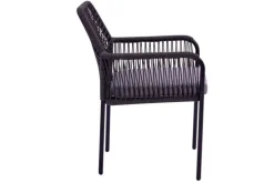 Garden FLAIR Gartenstuhl OLAF I schwarz /Rope anthrazit