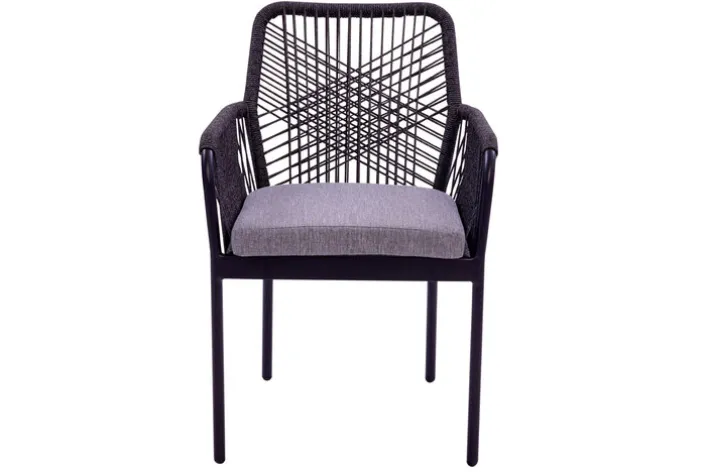 Garden FLAIR Gartenstuhl OLAF I schwarz /Rope anthrazit