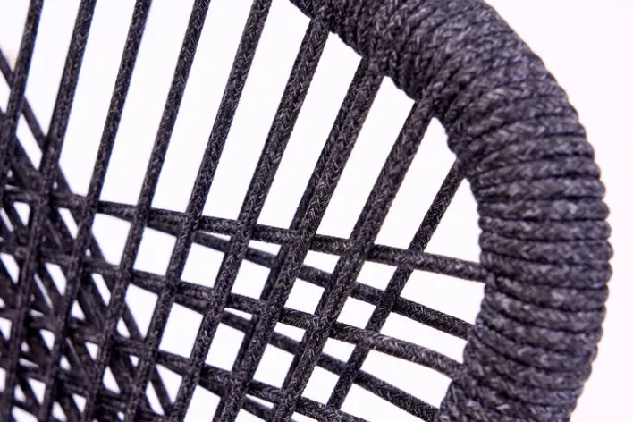 Garden FLAIR Gartenstuhl OLAF I schwarz /Rope anthrazit