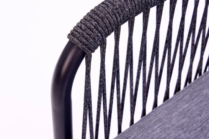 Garden FLAIR Gartenstuhl OLAF I schwarz /Rope anthrazit