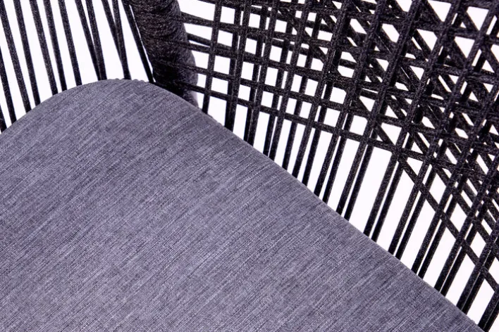 Garden FLAIR Gartenstuhl OLAF I schwarz /Rope anthrazit