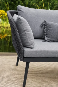 Garden FLAIR Living Gartenlounge LIBRA 3-teilig anthrazit /hellgrau