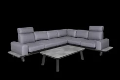 Garden FLAIR Living Gartenlounge RUNE 3-tlg schwarz /grau