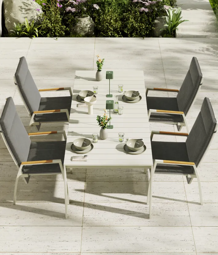 Garden FLAIR Positionsstuhl Garten LANA 2er Set taupe /grau