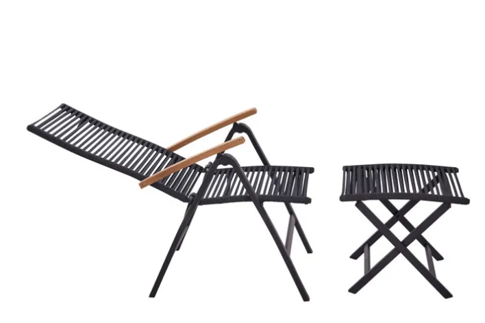 Garden FLAIR Positionsstuhl Garten LEIF schwarz /Rope