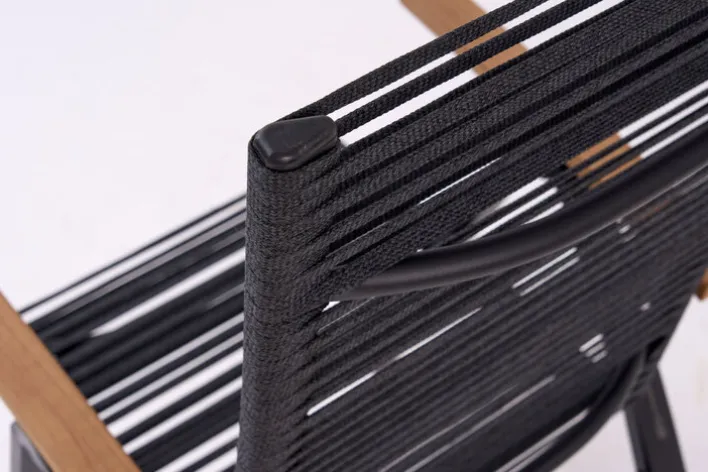 Garden FLAIR Positionsstuhl Garten LEIF schwarz /Rope