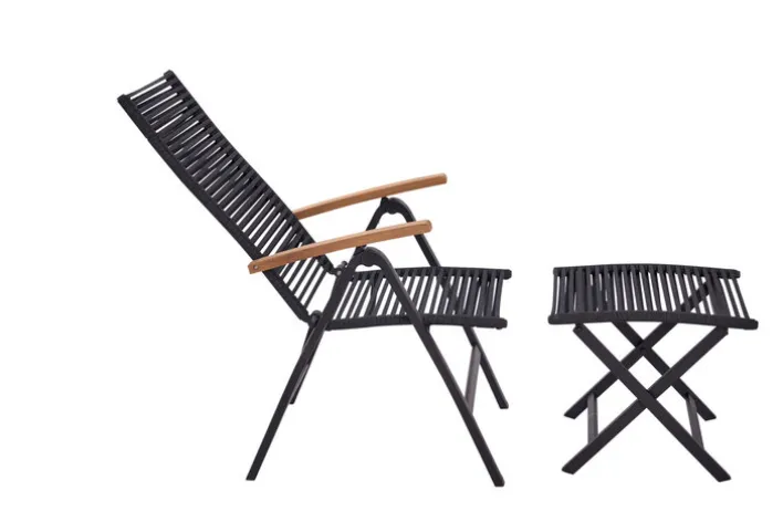 Garden FLAIR Positionsstuhl Garten LEIF schwarz /Rope