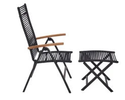 Garden FLAIR Positionsstuhl Garten LEIF schwarz /Rope